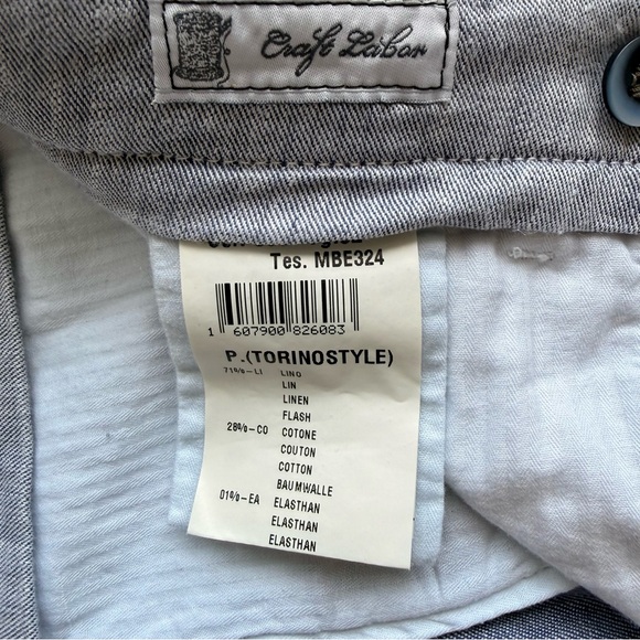 Mason’s Torino Style Linen Blend Casual Dress Trousers Light Blue EU 52 Italy - Picture 6 of 12